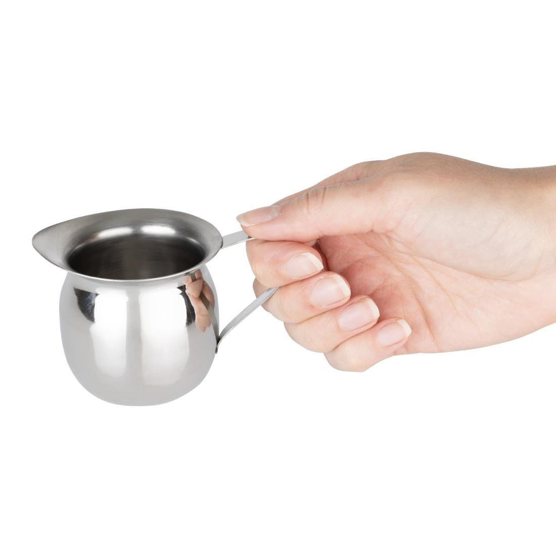 Mini pichets à lait en acier inoxydable Olympia 120ml (lot de 6)