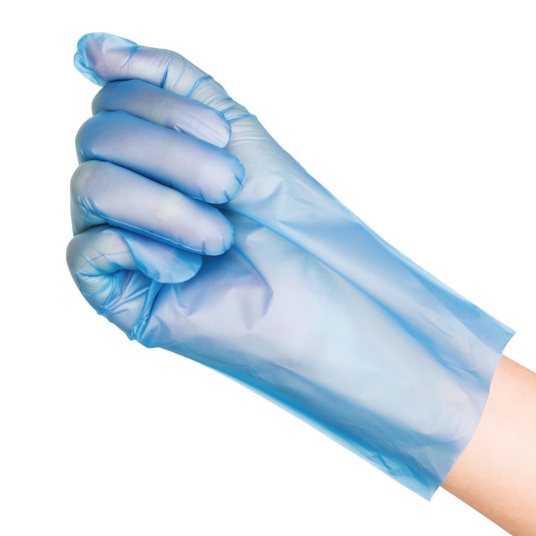 Gants alimentaires en TPE non poudrés bleus Nisbets Essentials (lot de 200) - Taille XL