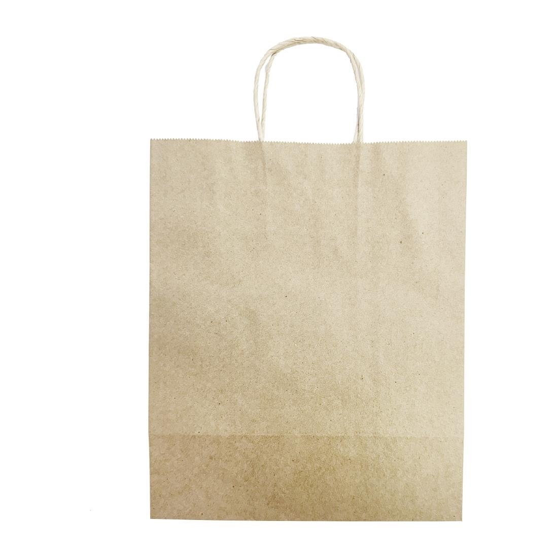 Grands sacs en papier avec poignée torsadée Fiesta Recyclable marron (lot de 250)