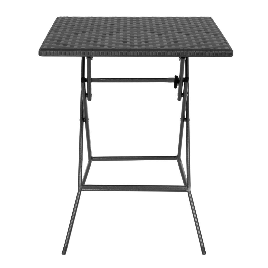 Table pliante carrée Bolero noire 620mm