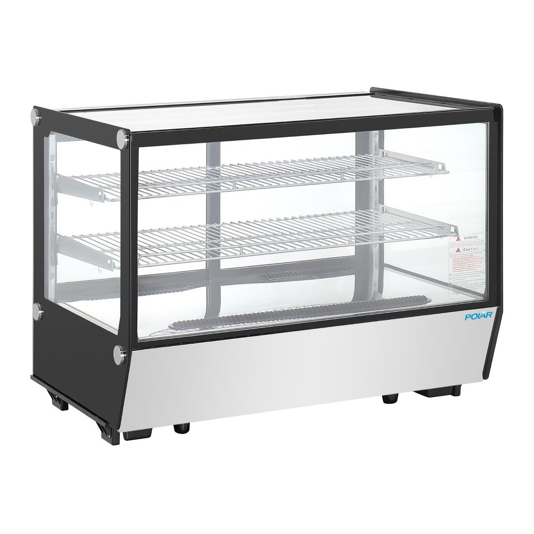 Vitrine de comptoir positive Polar Série G carrée noire 160L