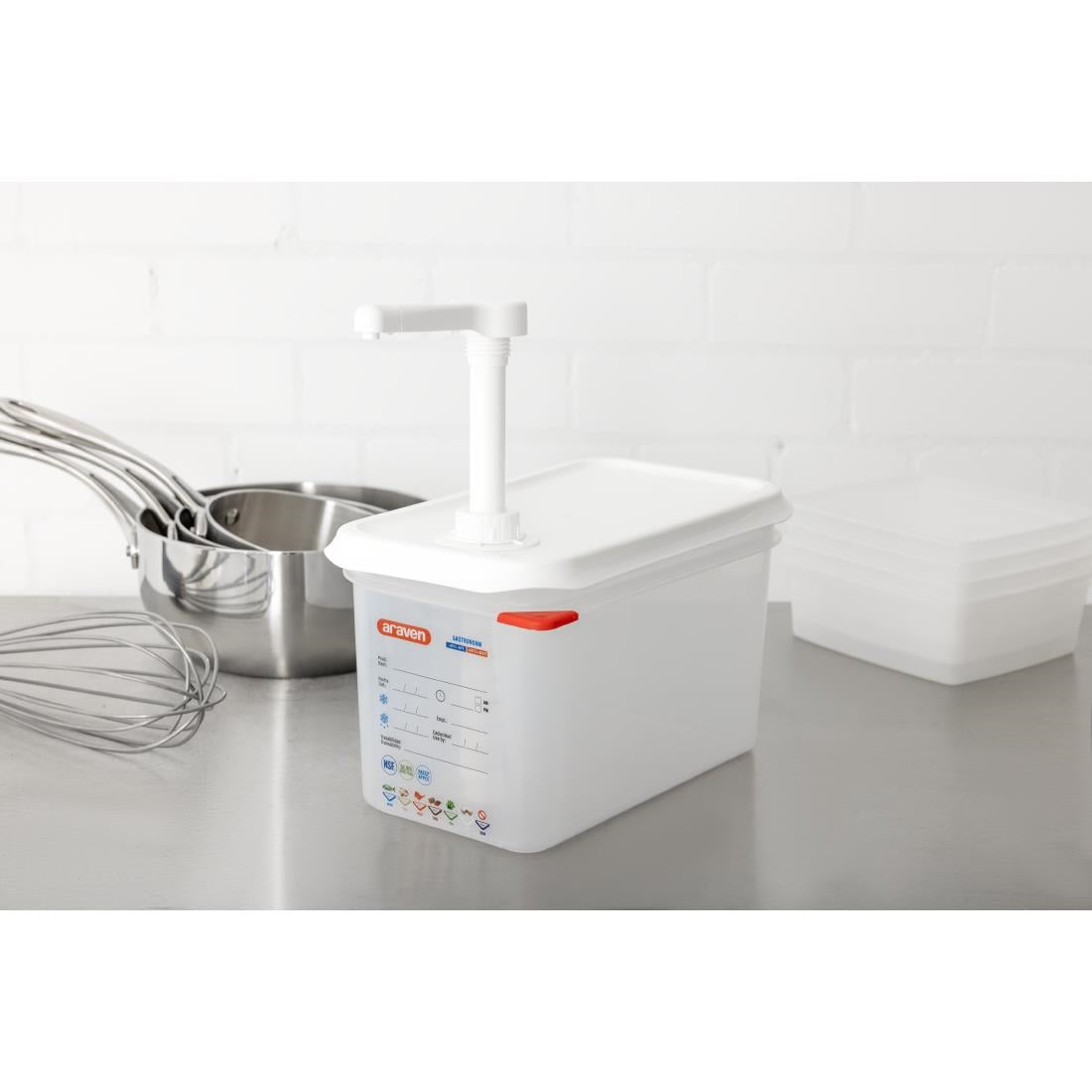 Distributeur de sauce à pompe Araven GN 1/4