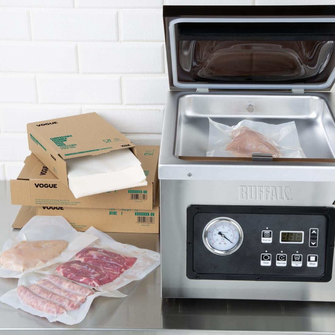 Sacs sous vide compostables Vogue 150x350mm (lot de 100)