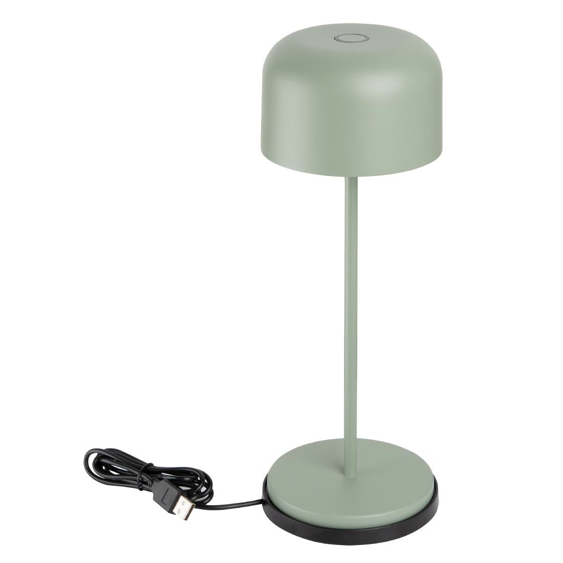 Lampe de table avec abat-jour rond Olympia Lucca verte 300mm