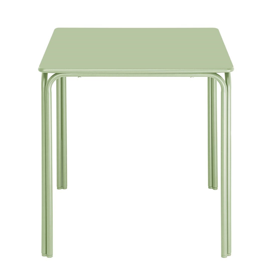 Table carrée en acier Bolero Adeline 700mm vert clair