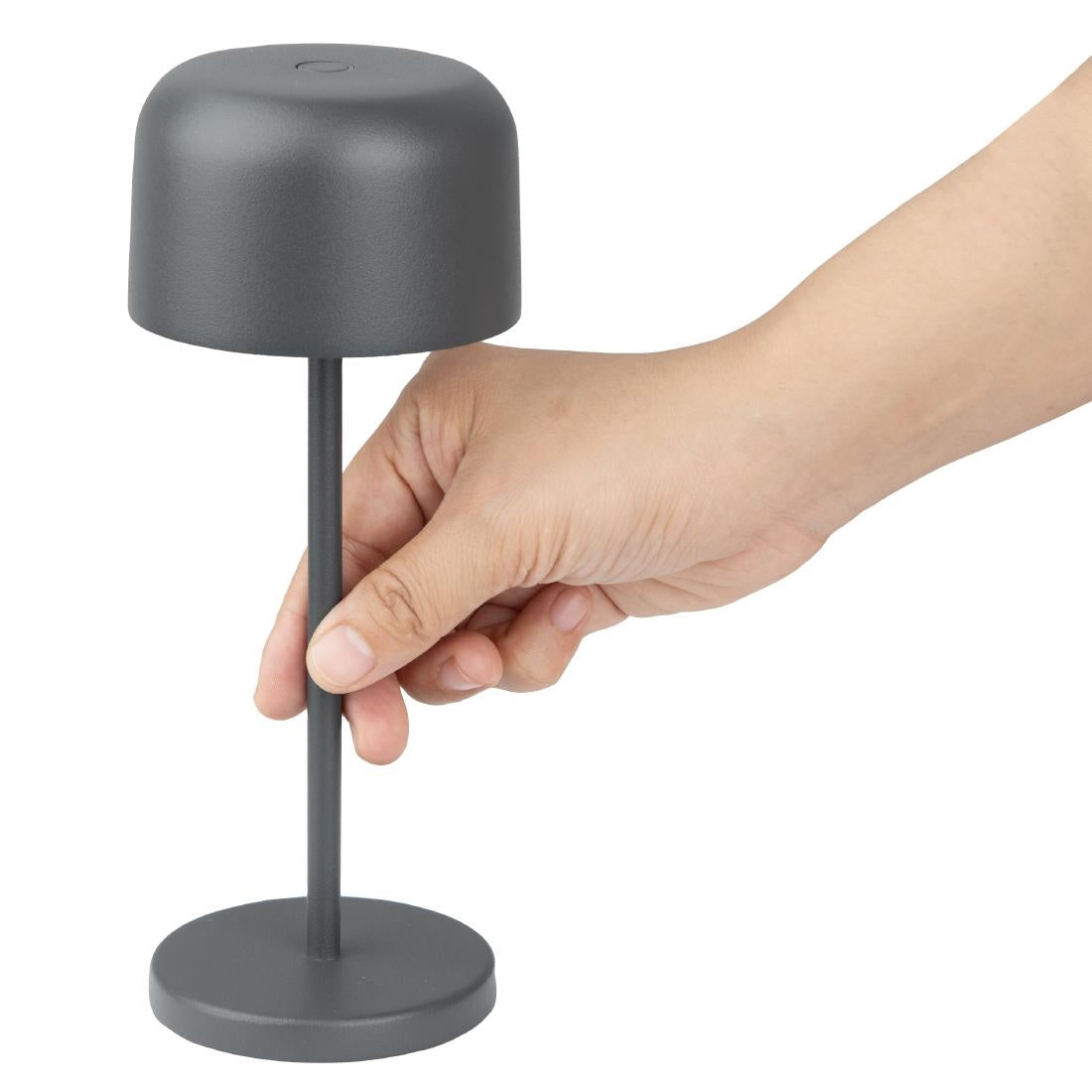 Lampe de table avec abat-jour rond Olympia Lucca grise 200mm