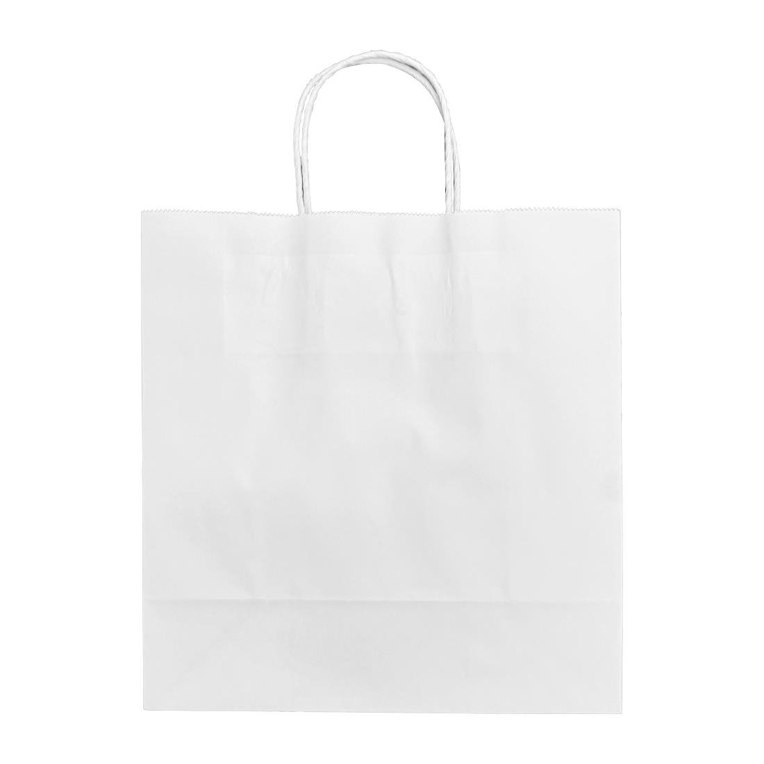 Sacs moyens en papier avec poignée torsadée Fiesta Recyclable blancs (lot de 250)