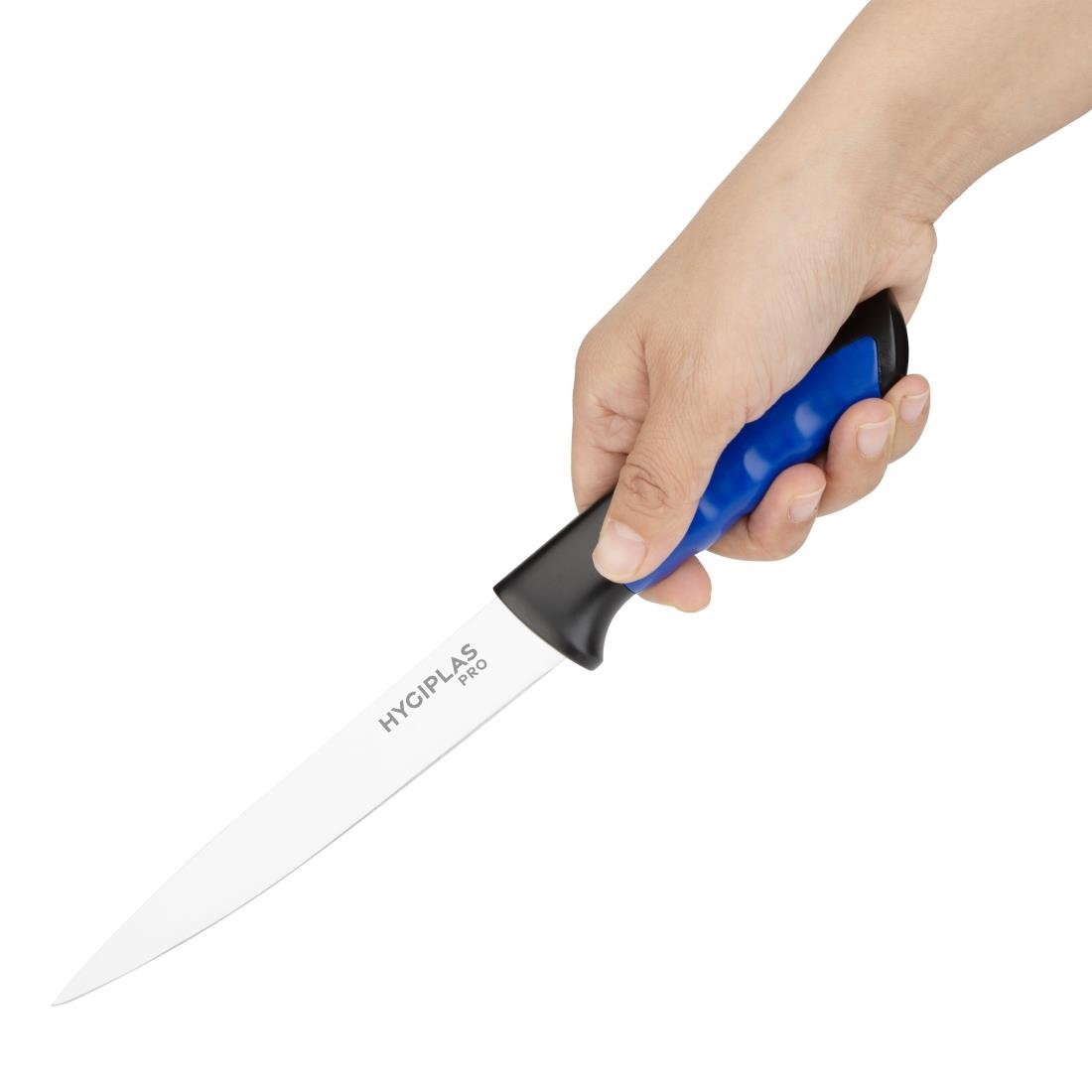 Couteau à filet Hygiplas Pro bleu 15 cm - NISBETS