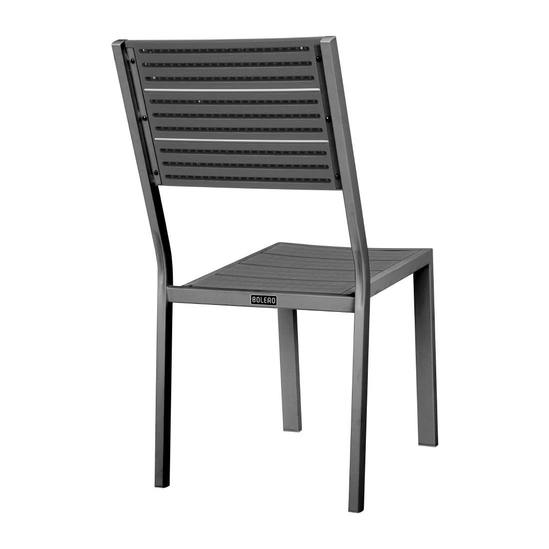 Chaises à lattes Bolero Valletta grises (lot de 4)