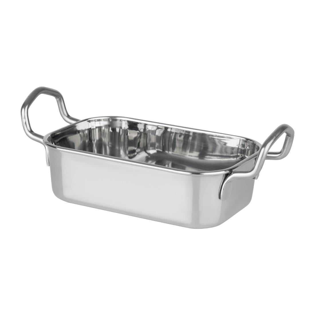 Plat de présentation en inox rectangulaire Olympia 140x90mm