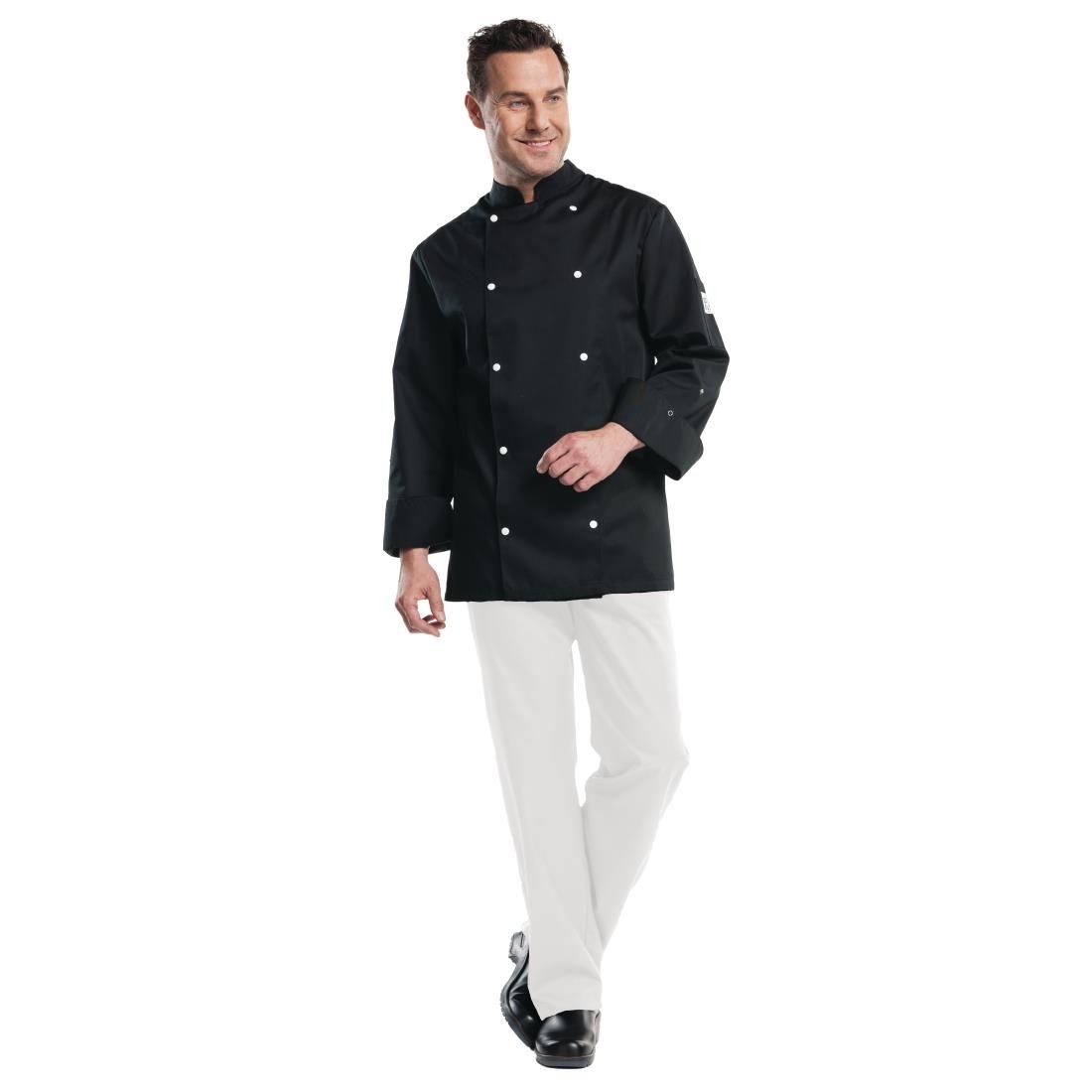 Veste de cuisine mixte Chaud Devant Firenze noire - NISBETS