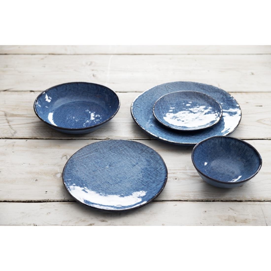 Assiettes plates Olympia Denim Blue 230 mm (lot de 6)