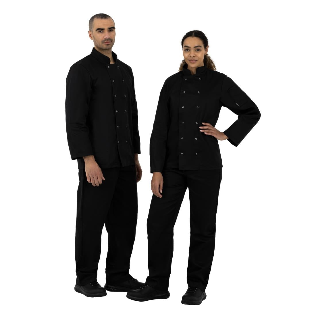 Veste de cuisine mixte Whites Vegas manches longues noire - NISBETS