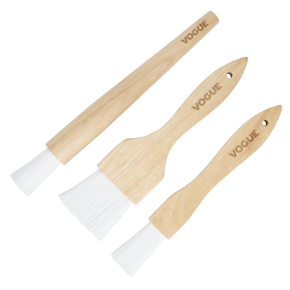 Pinceau à pâtisserie rond à manche en bois Vogue 25 mm - NISBETS