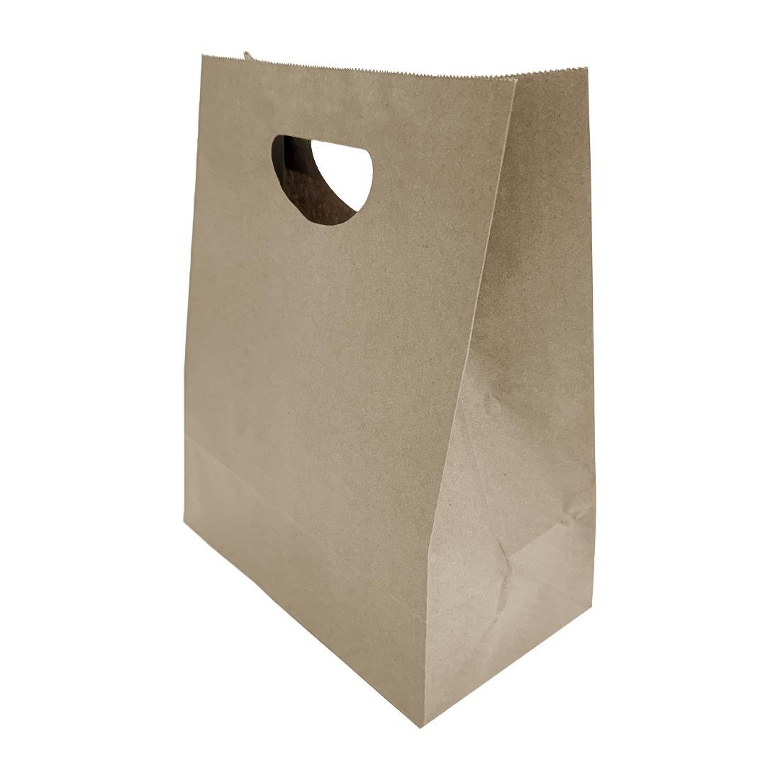 Grands sacs en papier avec poignée découpée en D Fiesta Recyclable marron (lot de 250)