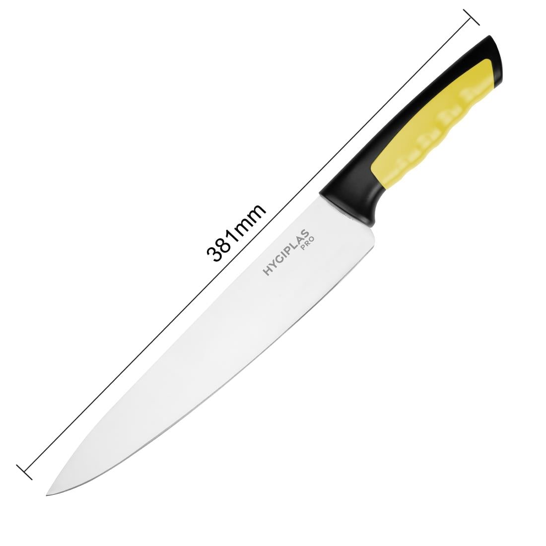 Couteau de cuisine Hygiplas Pro jaune 25cm - NISBETS