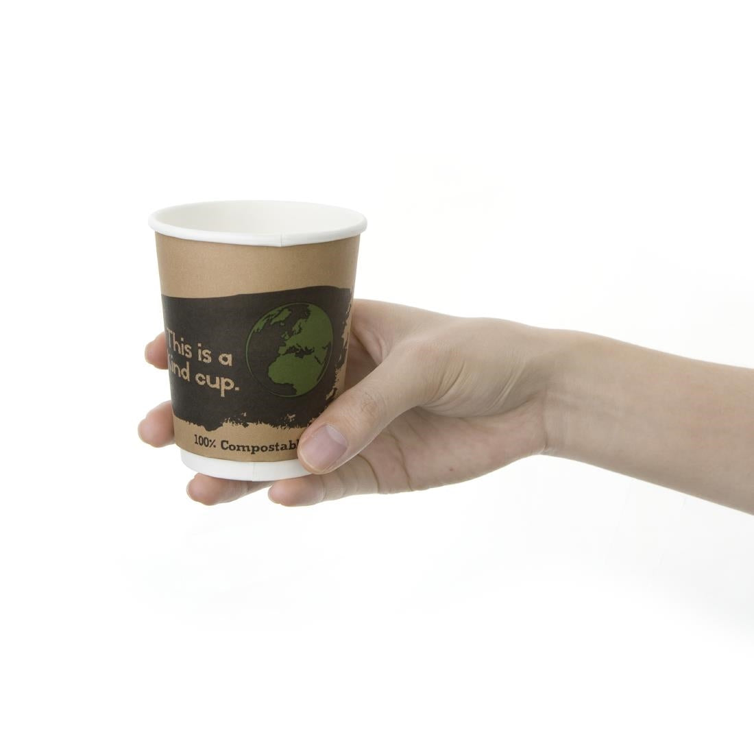 Gobelets boissons chaudes compostables en PLA double paroi Fiesta Compostable 227ml (x500) - NISBETS
