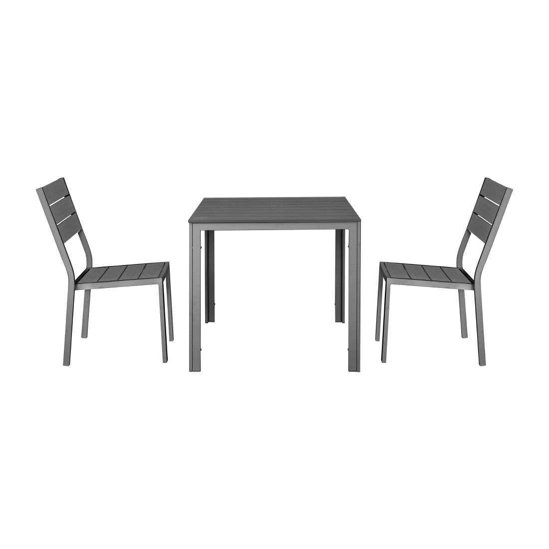 Chaises à lattes Bolero Valletta grises (lot de 4)