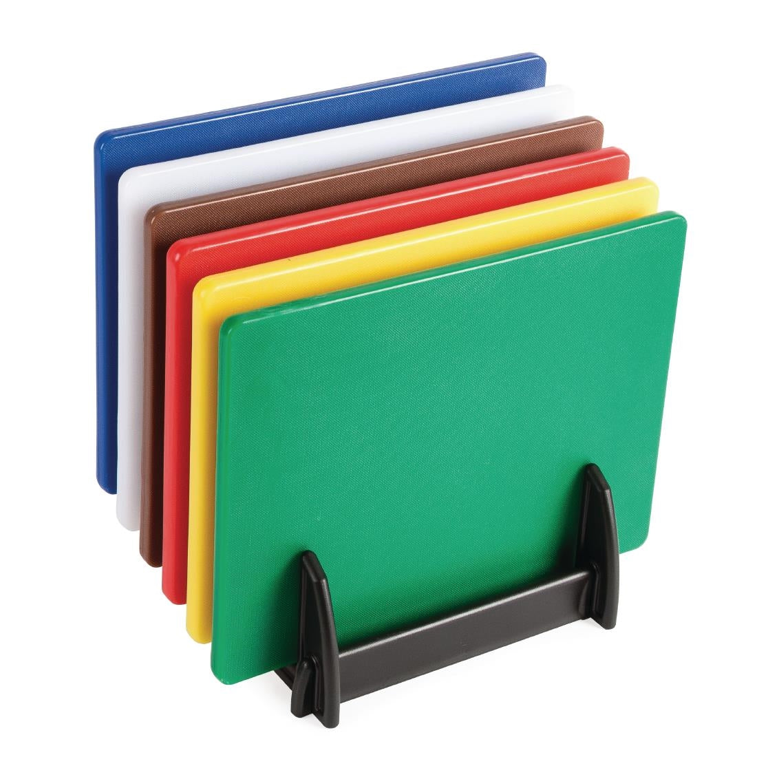 Offre spéciale : Ensemble Hygiplas de planches à découper en polyéthylène basse densité et couteaux (lot de 6 planches et 6 couteaux) - NISBETS