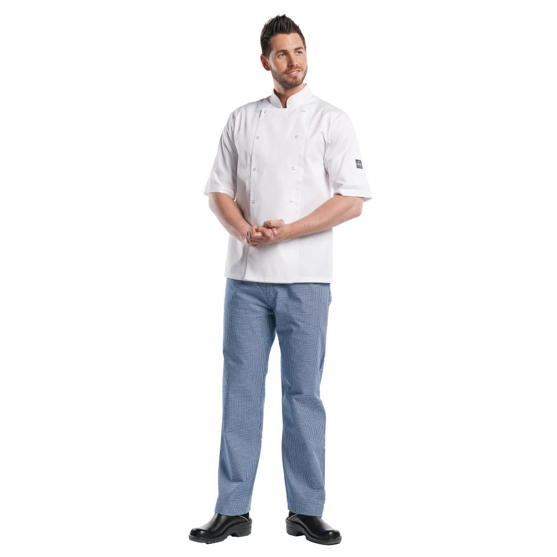 Veste de cuisine mixte Chaud Devant Hilton Poco manches courtes blanche - NISBETS