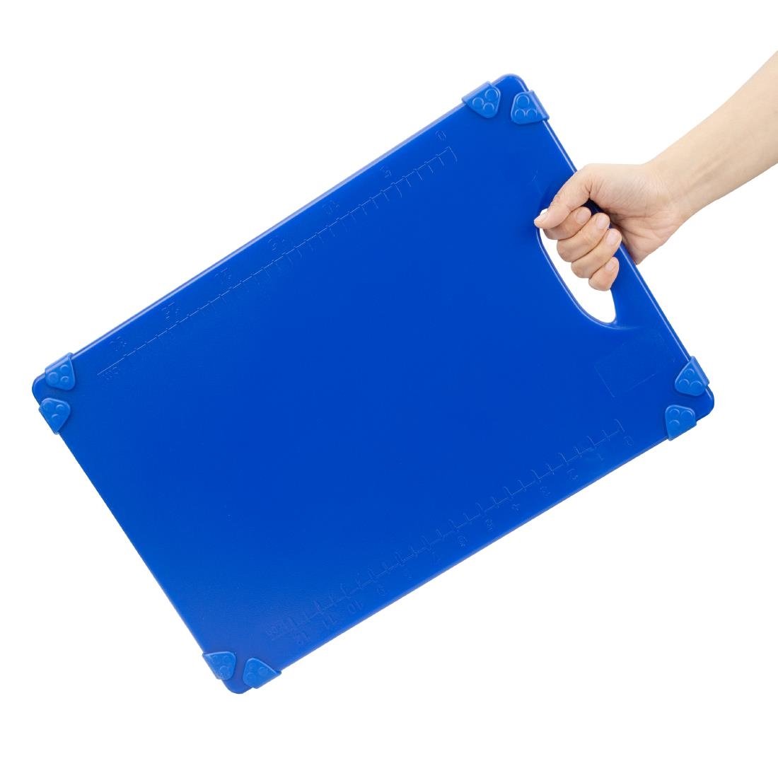 Planche à découper antidérapante professionnelle Hygiplas bleue 458x306mm