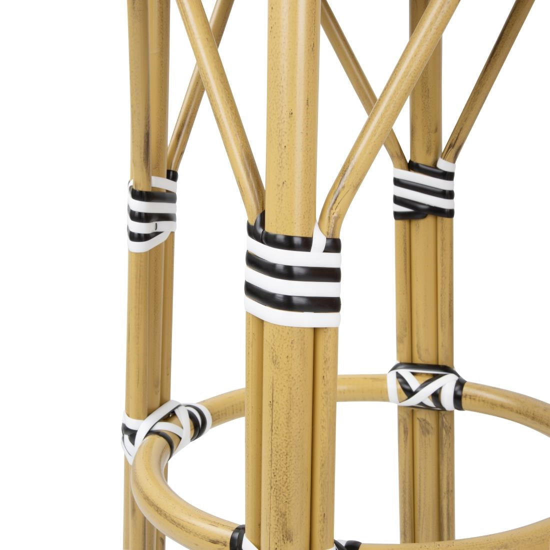 Tabourets de bar en rotin PE style parisien Bolero noirs (lot de 2)