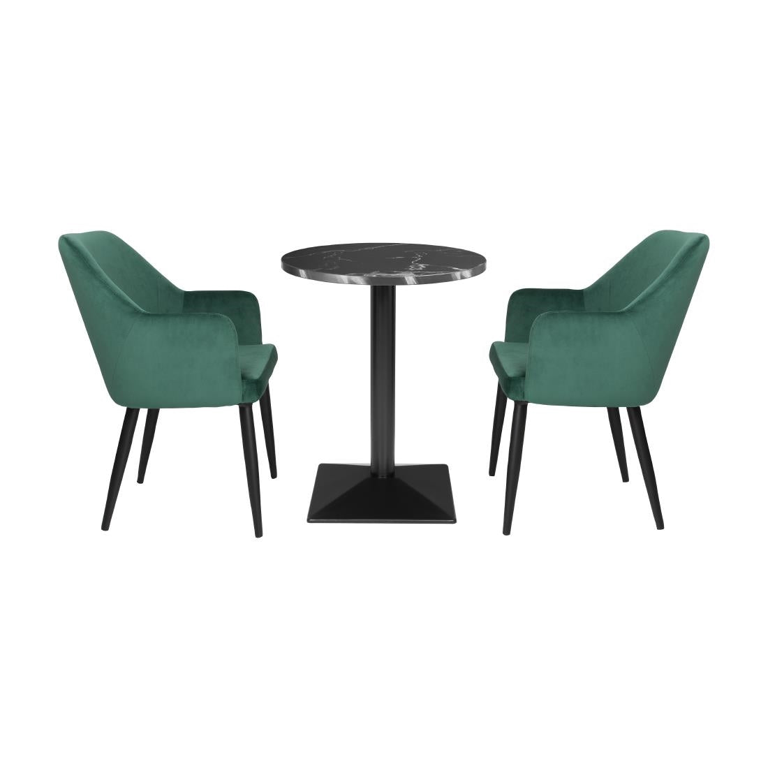 Table ronde Bolero Complete effet pierre noire 600mm