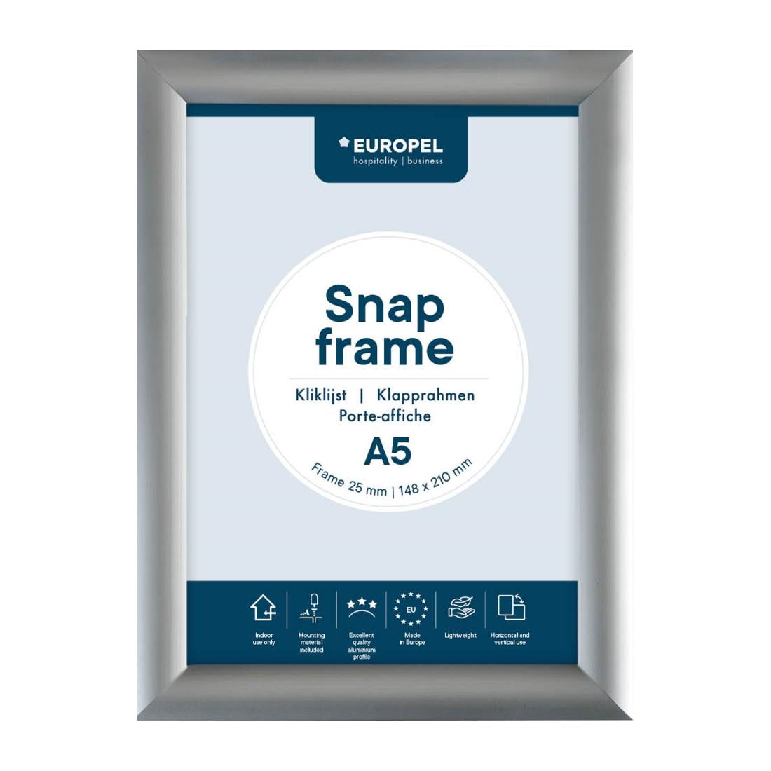 Cadre clipsable en aluminium Europel A5 25mm