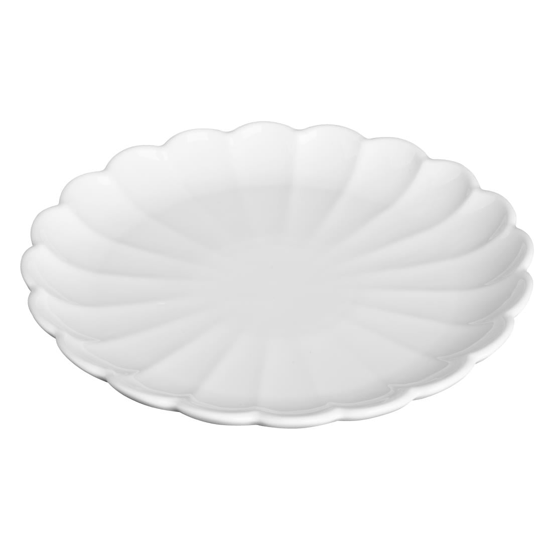 Assiettes festonnées Olympia Bloom blanches - NISBETS