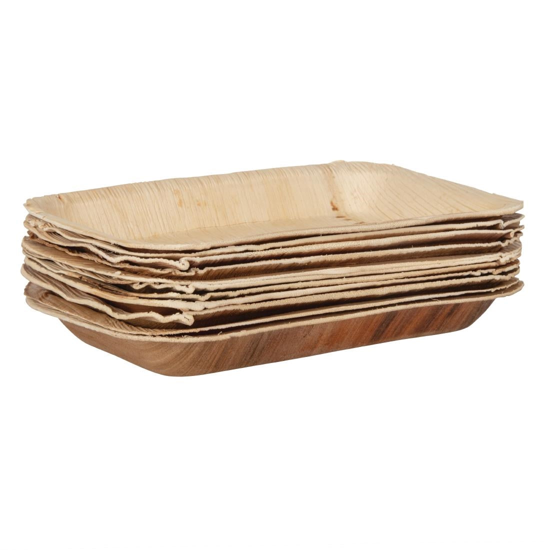 Assiettes creuses rectangulaires en feuilles de palmier Fiesta Compostable 250mm (lot de 100)