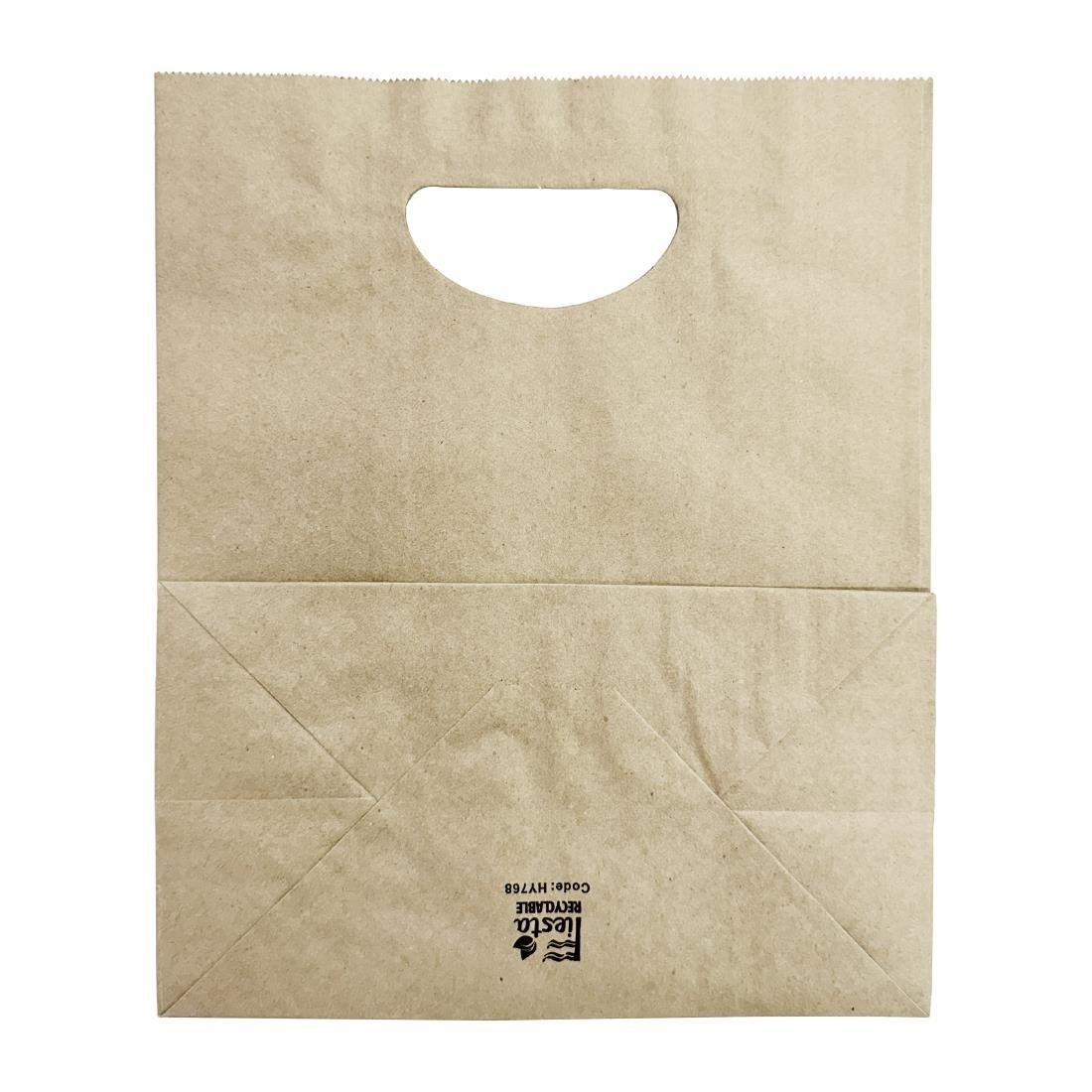 Grands sacs en papier avec poignée découpée en D Fiesta Recyclable marron (lot de 250)