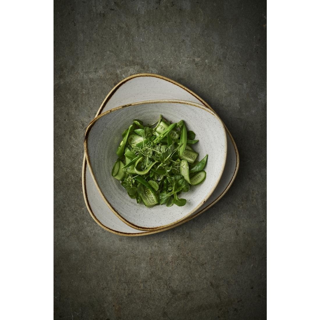 Bols triangulaires Churchill Stonecast Raw Lotus Grey 178mm (Lot de 12)