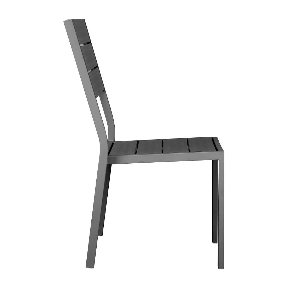 Chaises à lattes Bolero Valletta grises (lot de 4)