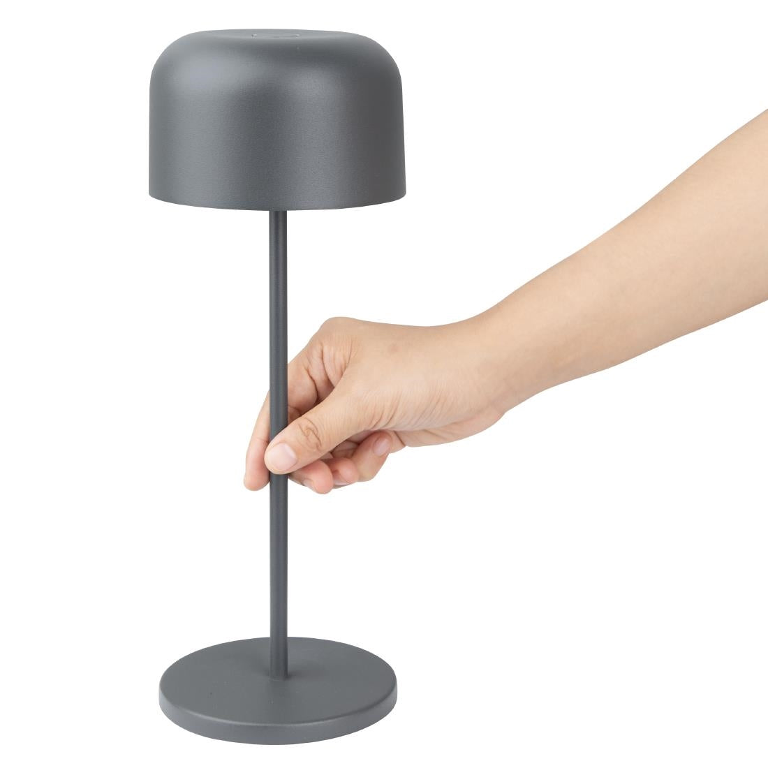 Lampe de table avec abat-jour rond Olympia Lucca grise 300mm