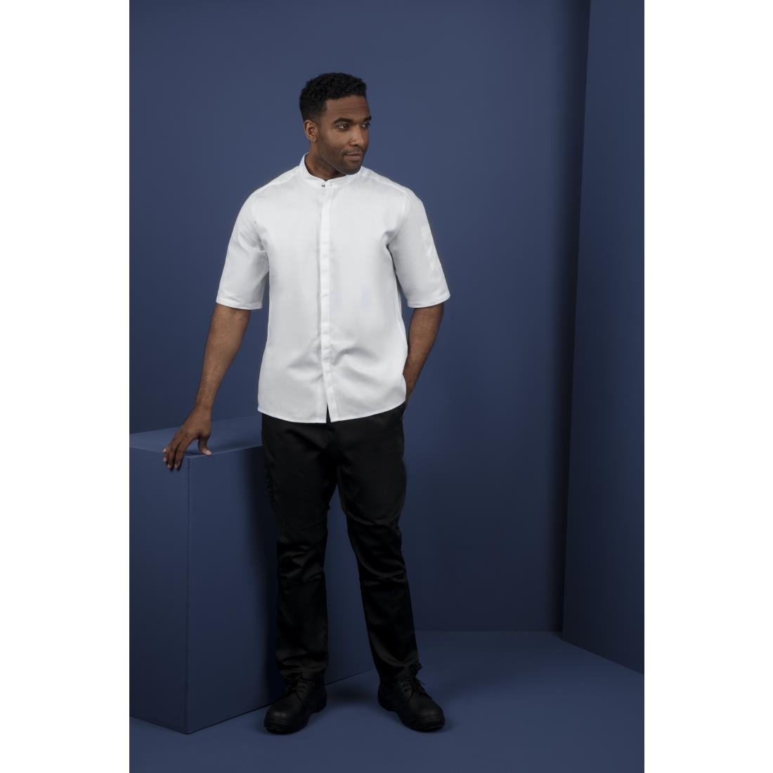 Veste col officier Southside blanche - NISBETS