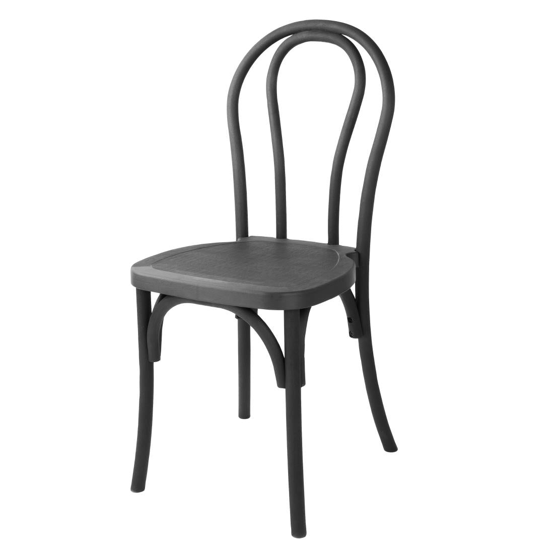 Chaises en résine style bois courbé Bolero Soho noires (lot de 4)