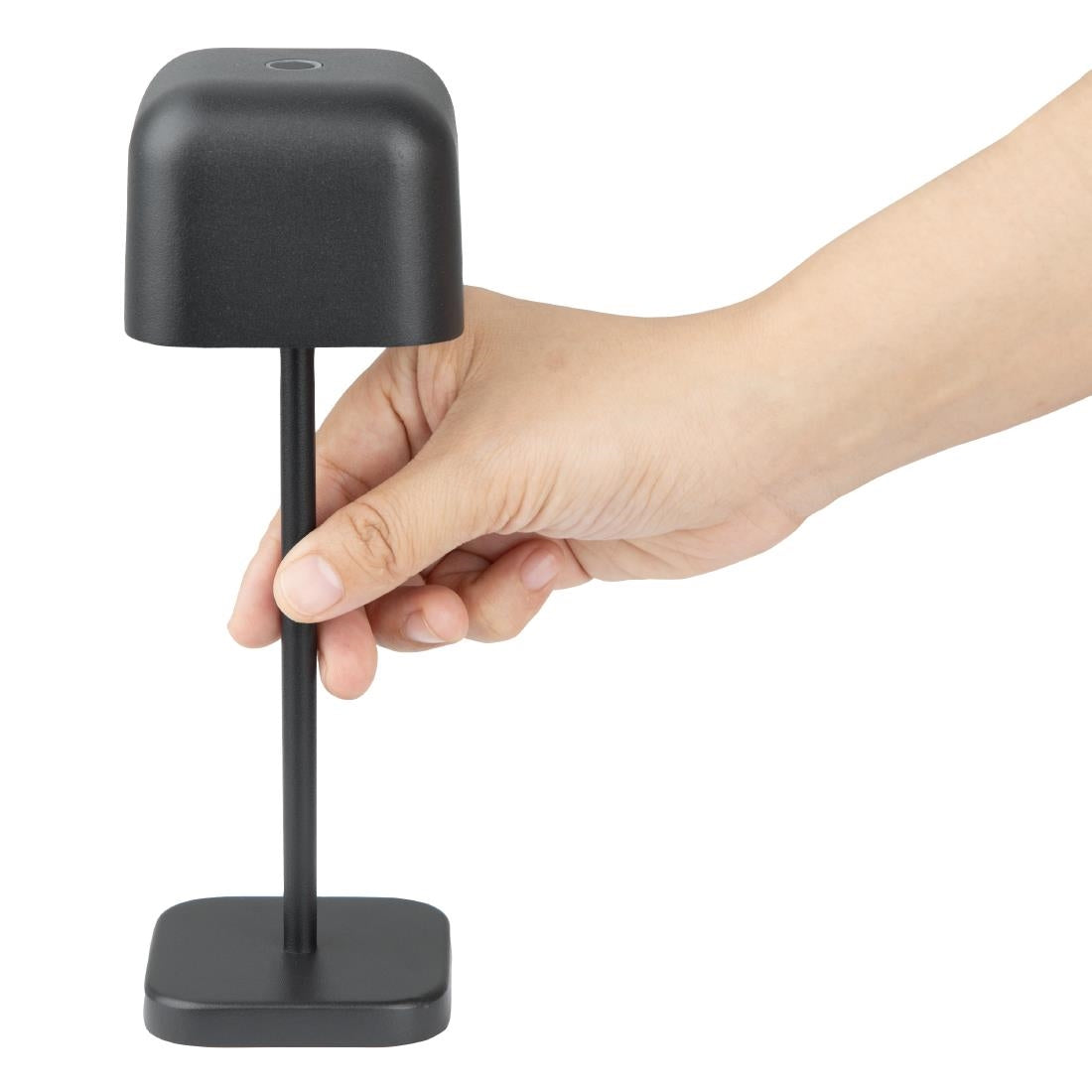 Lampe de table avec abat-jour carré Olympia Lucca noire 200mm