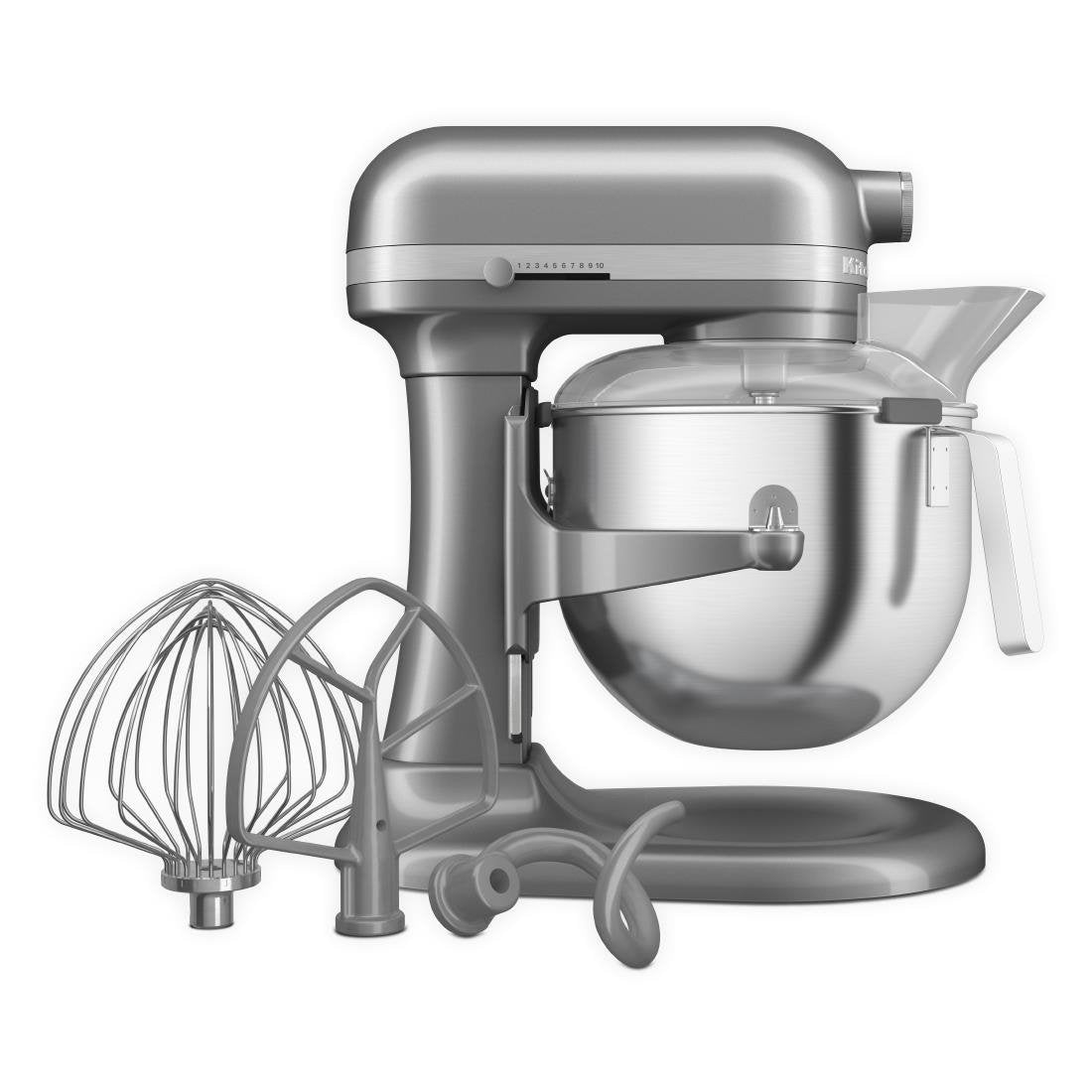 Robot pâtissier professionnel à bol relevable Kitchenaid 6,6 L gris argent 5KSM70JPXBCU - NISBETS