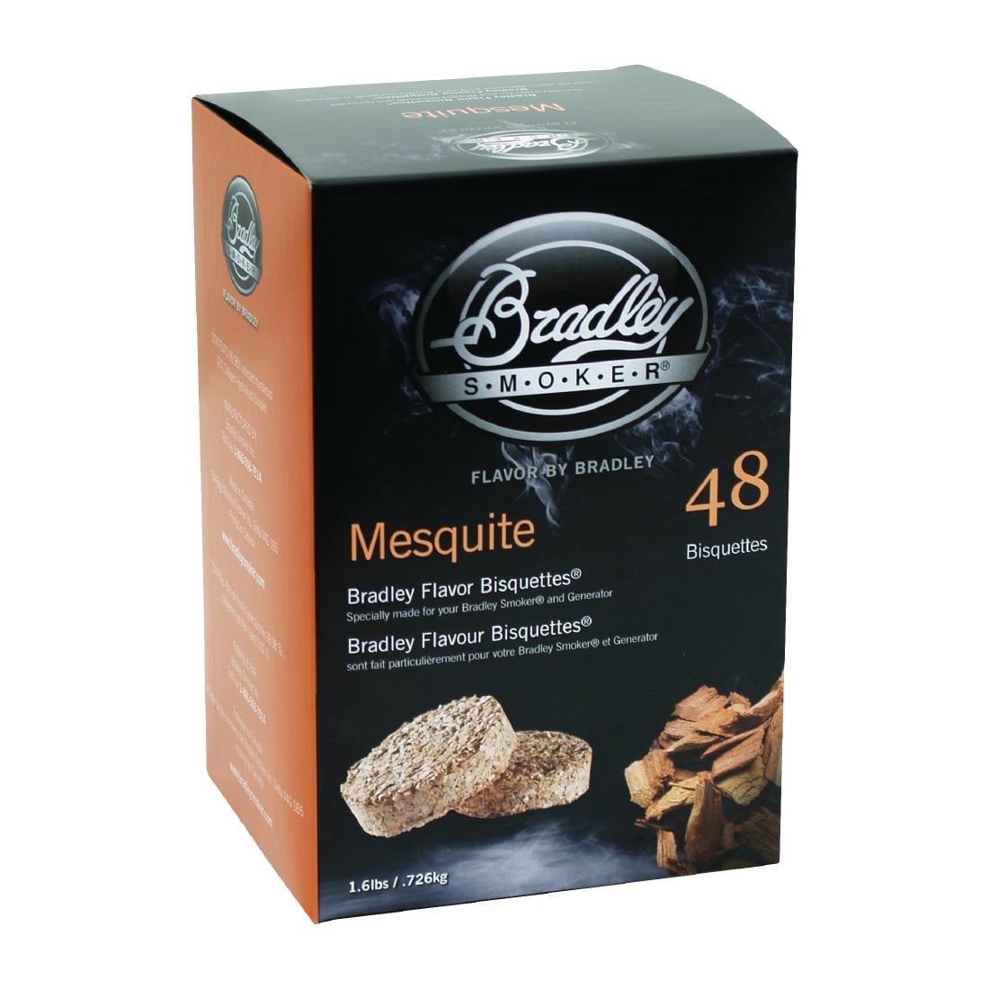 Briquettes Bradley Smoker arôme mesquite (lot de 48) - NISBETS