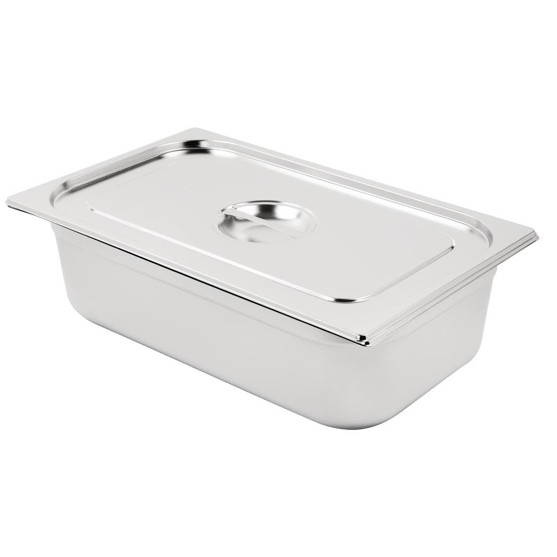 Bac GN 1/1 en inox avec couvercle Vogue - NISBETS
