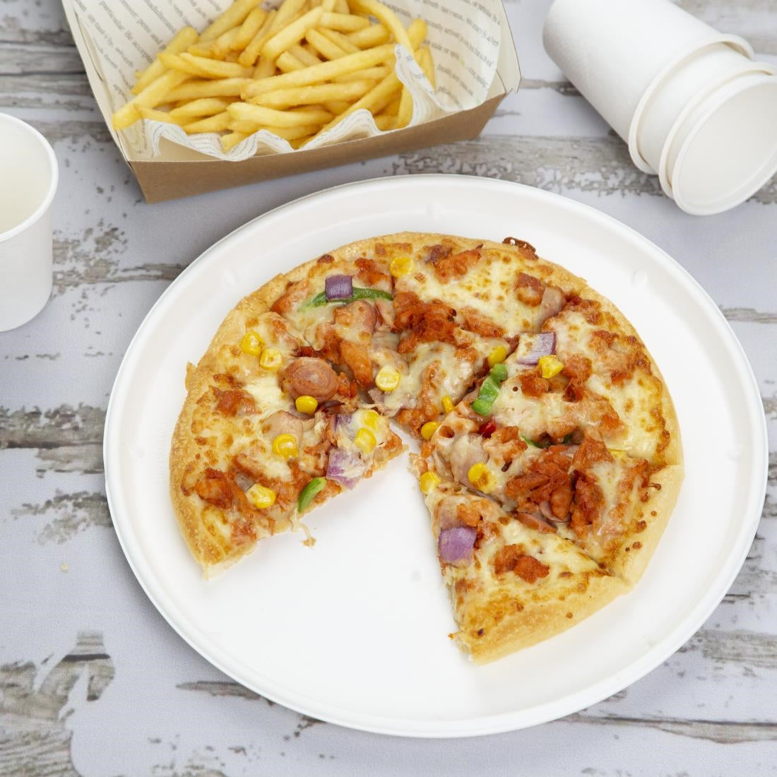 Assiettes rondes en bagasse Fiesta Compostable 304 mm (lot de 50)