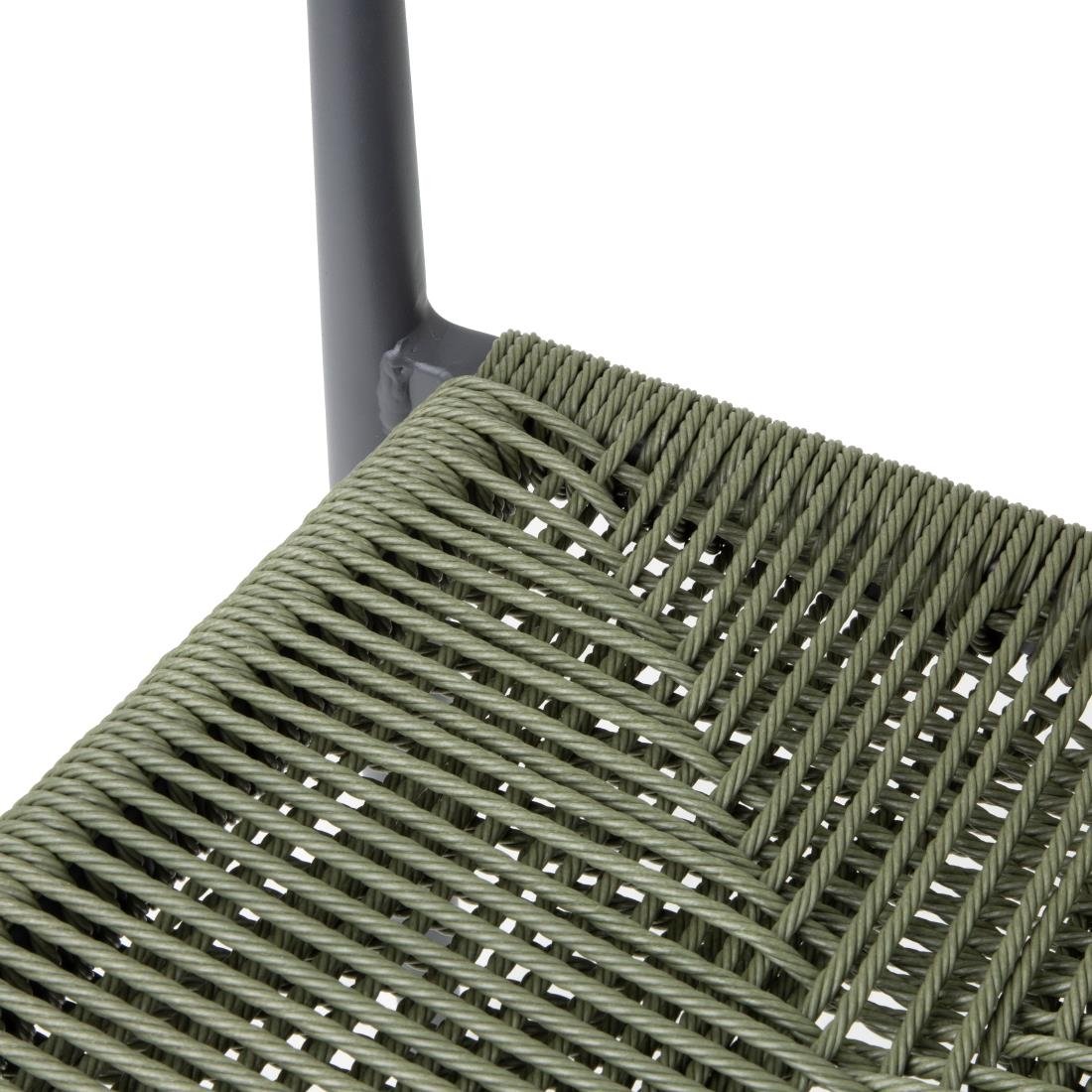 Fauteuils d'extérieur en rotin PE tressé Bolero Eden verts (lot de 4)