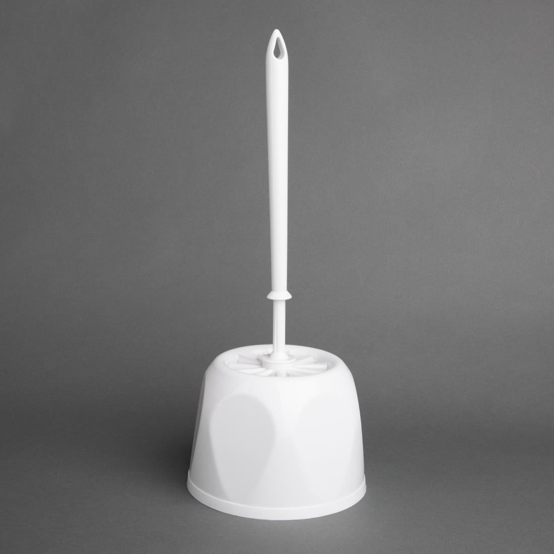 Ensemble brosse WC ronde et support Nisbets Essentials blanc