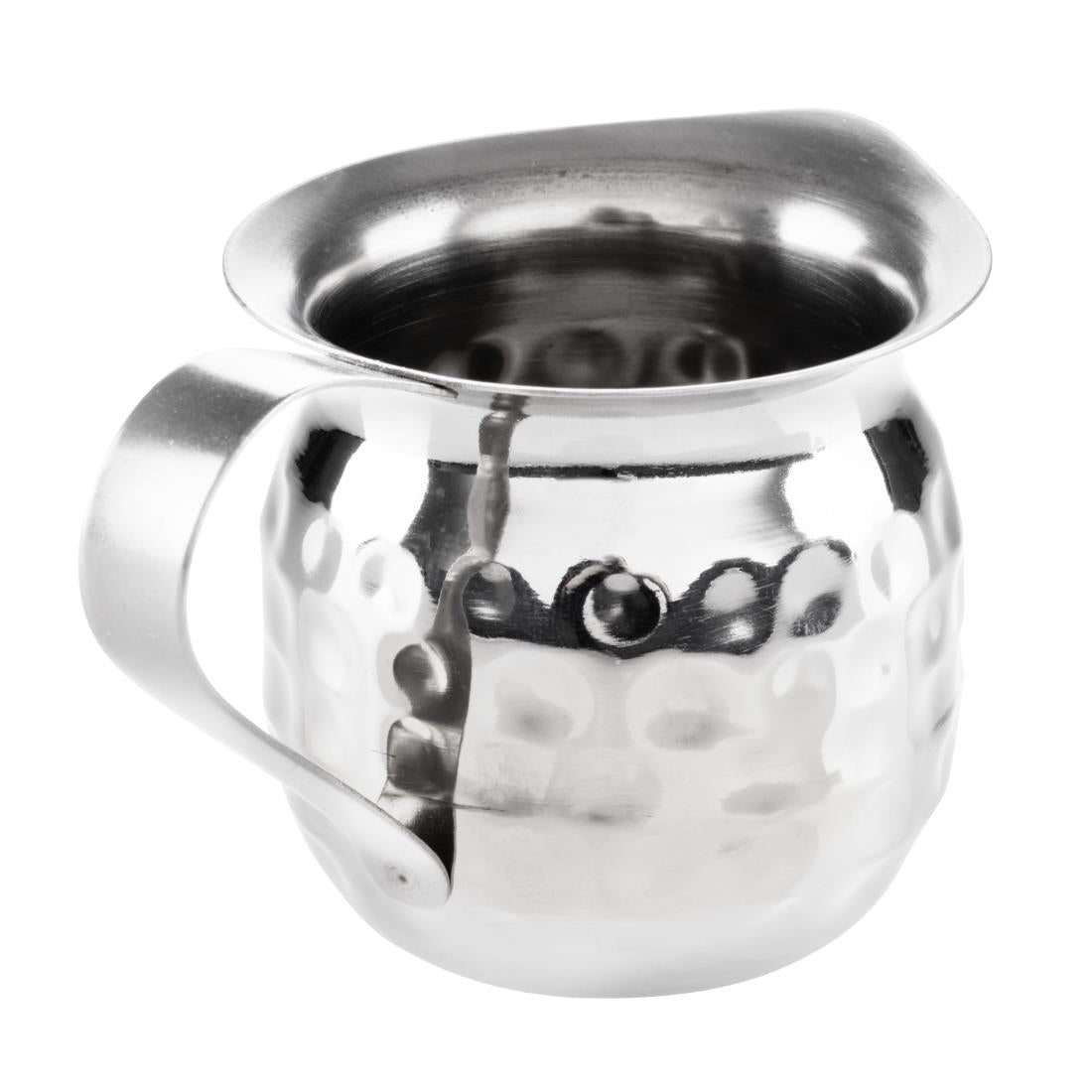 Mini pichets à lait en acier inoxydable martelé Olympia 78ml (lot de 6)