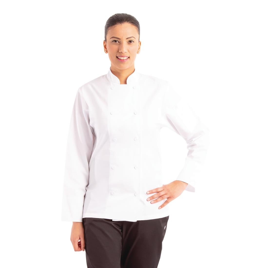 Veste de cuisine mixte blanche à manches longues Chef Works Calgary Cool Vents - Taille S