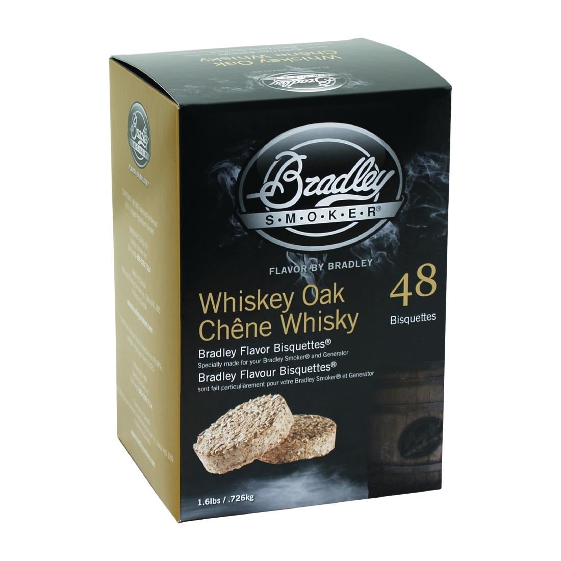 Briquettes Bradley Smoker arôme chêne whisky (lot de 48) - NISBETS