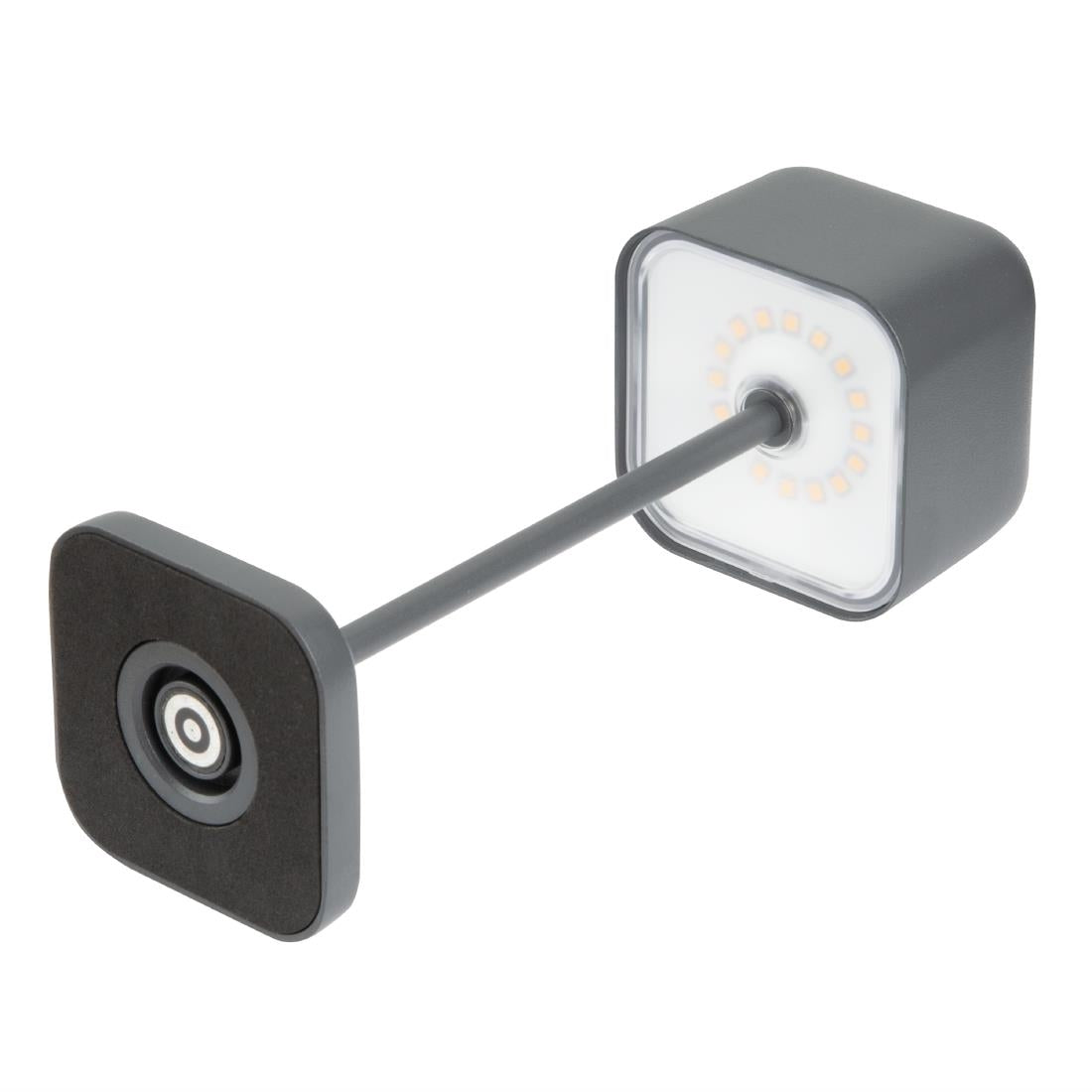 Lampe de table avec abat-jour carré Olympia Lucca grise 200mm