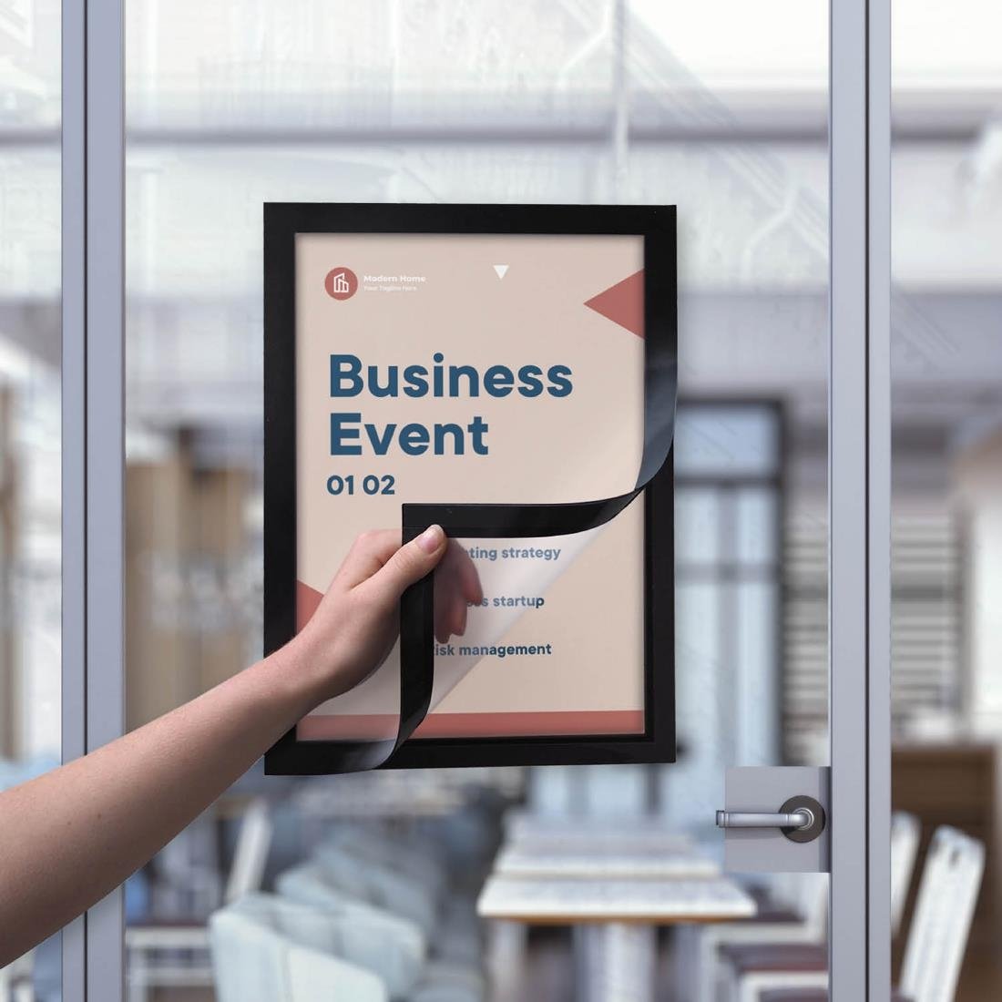 Cadres d'affichage autocollants Europel A5 noirs (lot de 2)