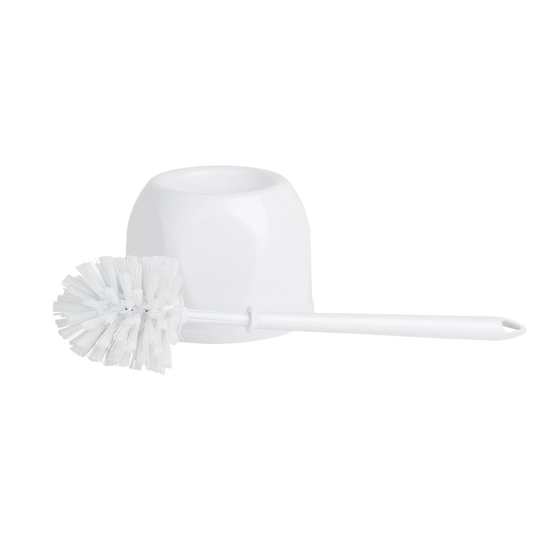 Ensemble brosse WC ronde et support Nisbets Essentials blanc