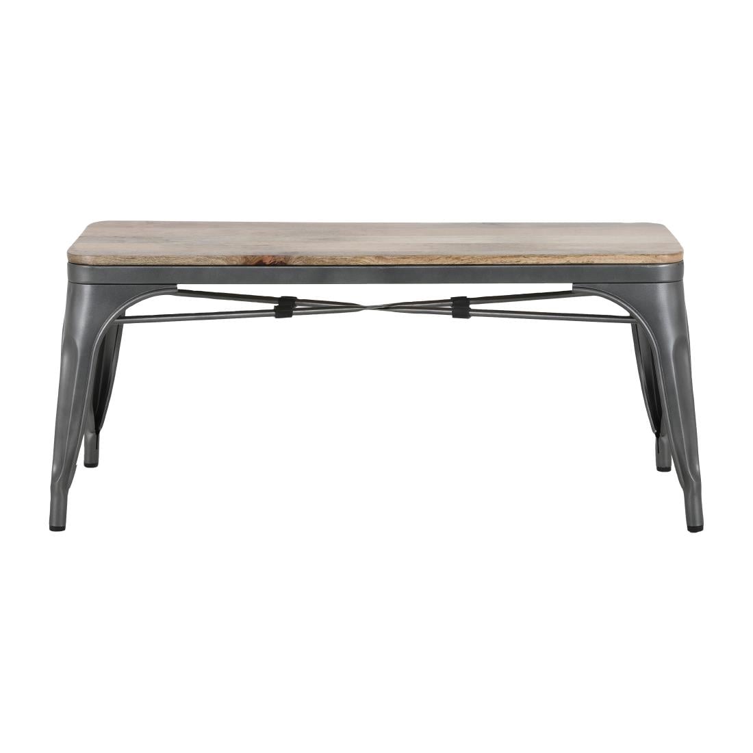Banc d'intérieur avec assise en bois de manguier et cadre - NISBETS